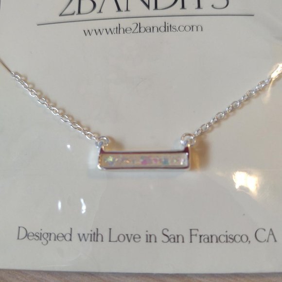 2 Bandits Athens Silver Iridescent Necklace - Picture 3 of 4